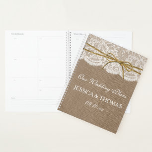 Die rustikale Twine Bow Wedding Collection Planer
