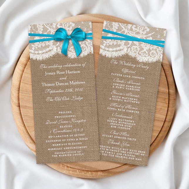 Die rustikalen Blue Bow Wedding Programme (Von Creator hochgeladen)