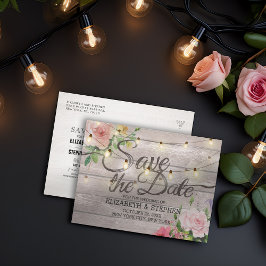 Die rustikalen hölzernen Wedding Ankündigungspostkarte