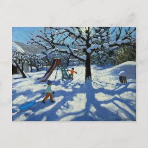 Die Rutsche im Winter Bourg St Moritz Postkarte