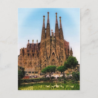 Die Sagrada Familia, Barcelona, Spanien (gestriche Postkarte