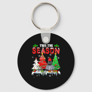 Die Saison Bunte Weihnachtsbäume Kostüm Badminton Schlüsselanhänger