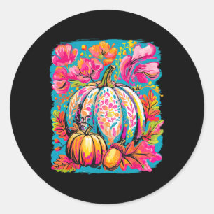 Die Saison des Kürbis Herbst Fall Y'all Blätter Th Runder Aufkleber