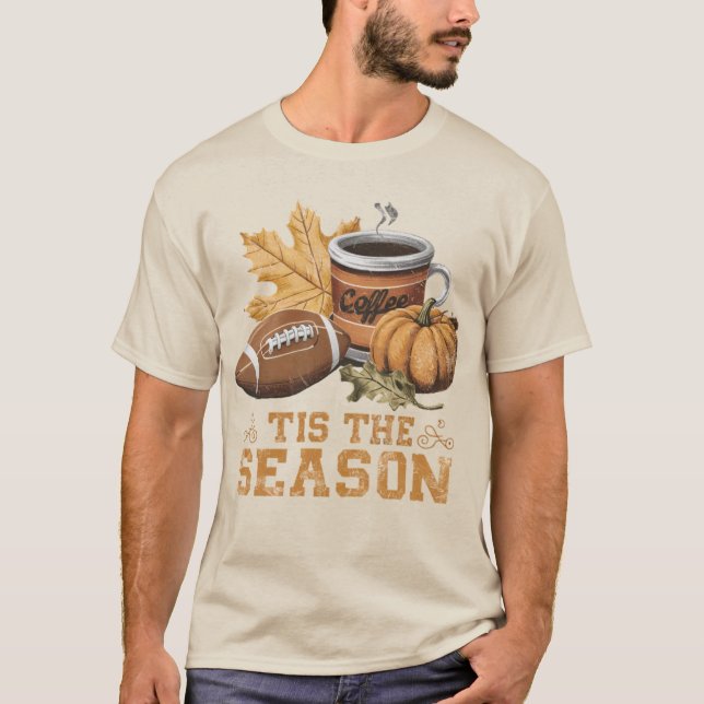Die Saison für Kürbisgewürz und Fußball T-Shirt (Vorderseite)