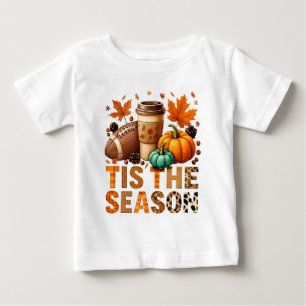 Die Saison Herbstzeit mit Football und Kaffee Baby T-shirt