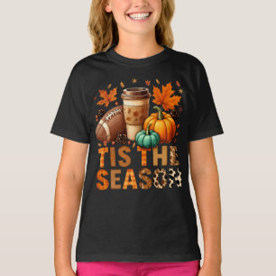 Die Saison Herbstzeit mit Football und Kaffee T-Shirt