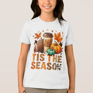 Die Saison Herbstzeit mit Football und Kaffee Tri-Blend Shirt