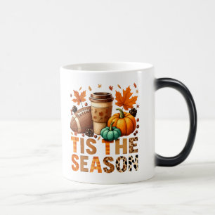 Die Saison Herbstzeit mit Football und Kaffee Verwandlungstasse