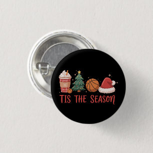 Die Saison ist da Basketballliebhaber Weihnachtsge Button