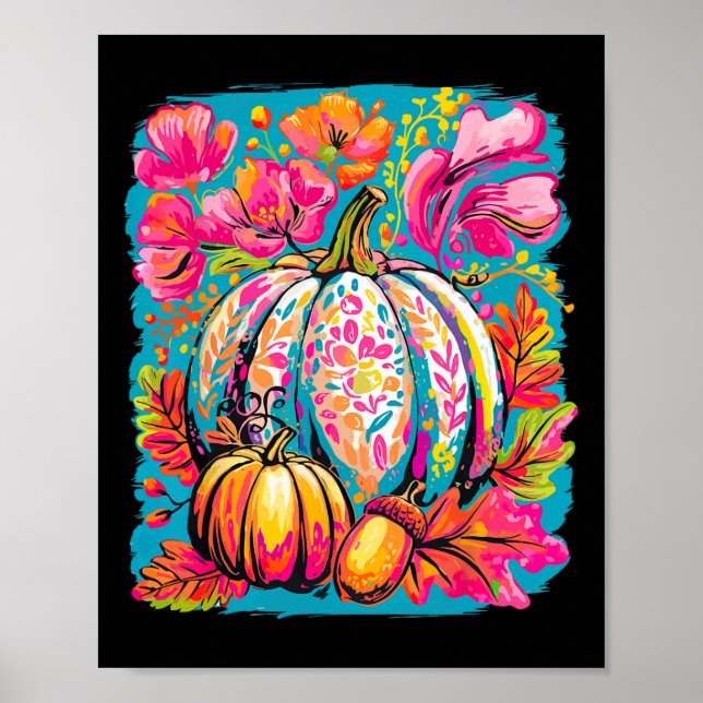 Die Saison Kürbis Herbst Y'all Blätter Th Poster (Vorne)