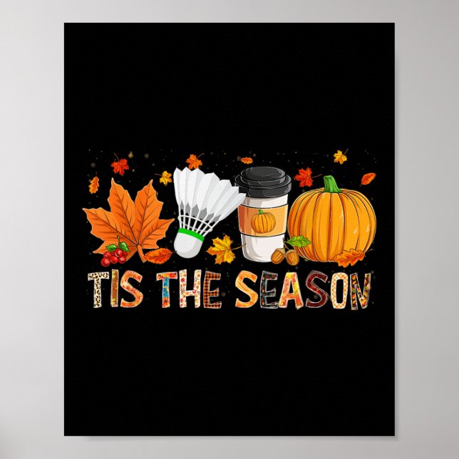 Die Saison Leopard Kürbis Badminton Halloween Herb Poster (Vorne)