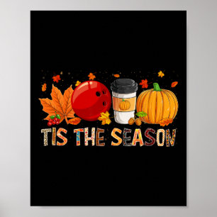 Die Saison Leopard Kürbis Bowling Halloween Herbst Poster