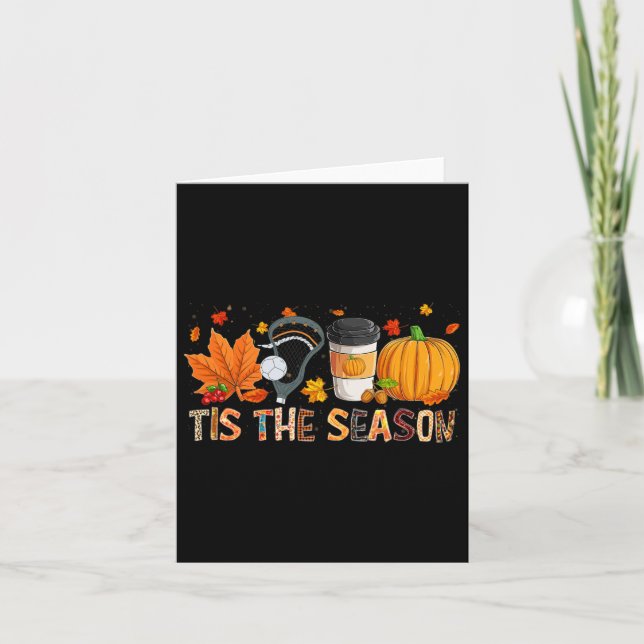 Die Saison Leopard Pumpkin Lacrosse Halloween Fall Karte (Vorderseite)
