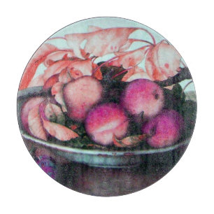 DIE SAISON'S OBST, PEACHES, PRUNES PLATE Still Lif Schneidebrett