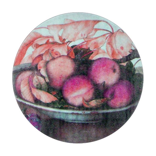 DIE SAISON'S OBST, PEACHES, PRUNES PLATE Still Lif Schneidebrett (Vorderseite)