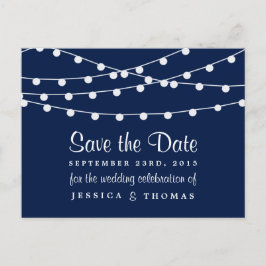 Die Saitenleuchten an der Blue Wedding Collection Ankündigungspostkarte