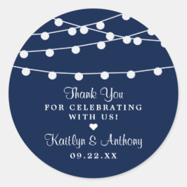 Die Saitenleuchten an der Blue Wedding Collection Runder Aufkleber