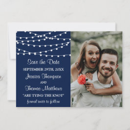 Die Saitenleuchten an der Blue Wedding Collection Save The Date