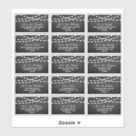 Die Saitenleuchten auf der Chalkboard-Hochzeitssam Aufkleber