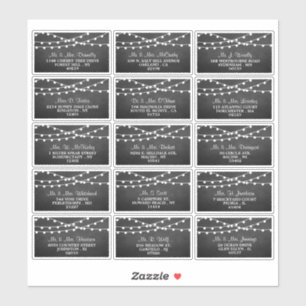 Die Saitenleuchten auf der Chalkboard-Hochzeitssam Aufkleber