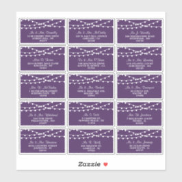 Die Saitenleuchten auf der Lila Hochzeitskollektio Aufkleber