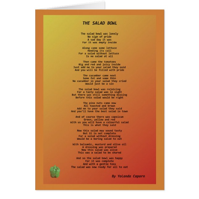 Die Salatschale-Blankokarte (Vorne)