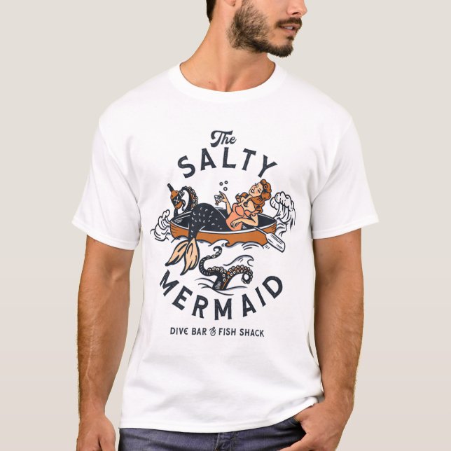 Die Salty Mermaid Dive Bar & Fish Shack Hoodie T-Shirt (Vorderseite)