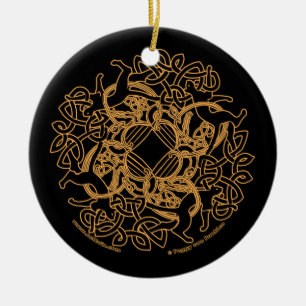 Die Samhain Katzenceltic-Verzierung Keramikornament