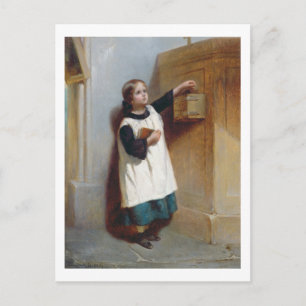 Die Sammelbox (Öl auf Tafel) Postkarte