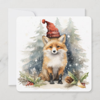 Die Sammlung von Waldrasen: Weihnachtsfox Feiertagskarte