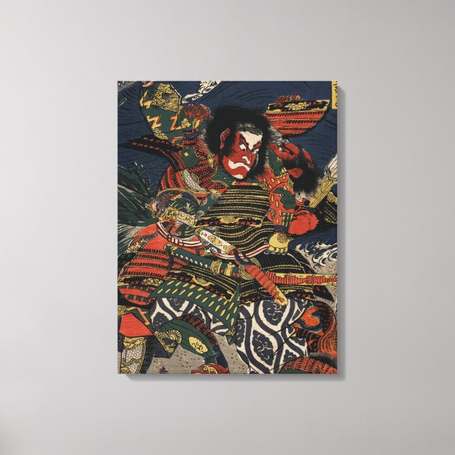 Die Samurai-Krieger Tadanori und Noritsune Leinwanddruck (Vorderseite)