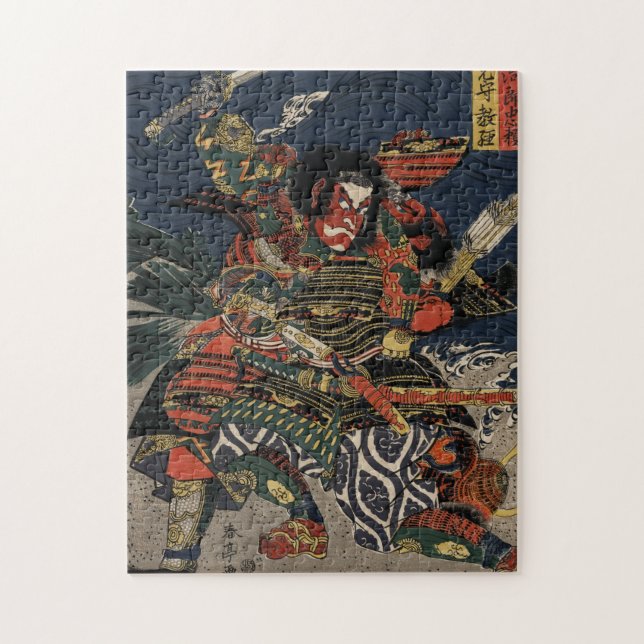 Die Samurai-Krieger Tadanori und Noritsune Puzzle (Vertikal)