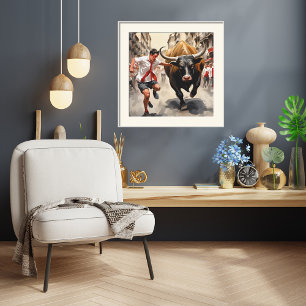 Die San Fermin-Parade in Spanien Print Poster