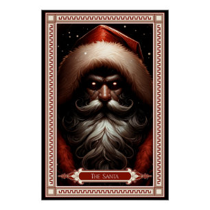Die Santa Tarot Card Poster