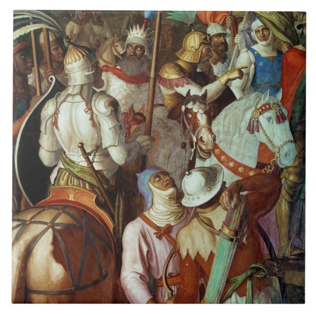 Die Saracen Armee außerhalb Paris, ANZEIGE 730-32 Fliese (Vorderseite)