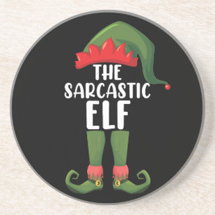 Die Sarcastic Elf Familie Matching Group Weihnacht Getränkeuntersetzer