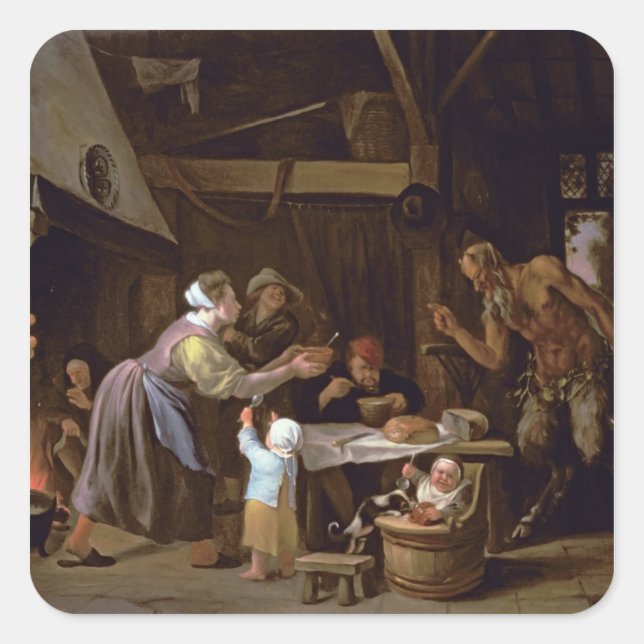 Die Satyrer und die Familie Quadratischer Aufkleber (Vorderseite)