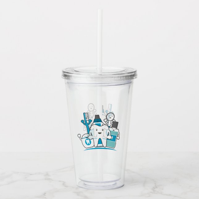Die saubere Zahn-Gruppe Acryltrinkbecher (Vorderseite)