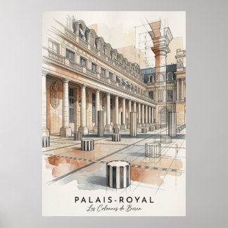 Die Säulen von Buren Paris | Kunstplakat Poster