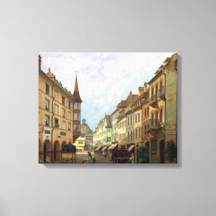 Die Säulengänge, großartige Rue, Colmar, 1876 Leinwanddruck