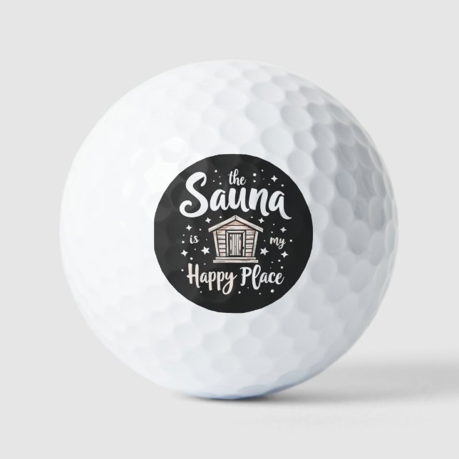 Die Sauna ist mein glücklicher Ort Golfball (Vorderseite)