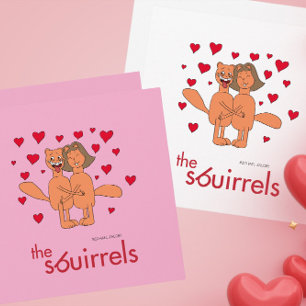 Die Sbuirrels Ed und Mary Valentine Feiertagskarte
