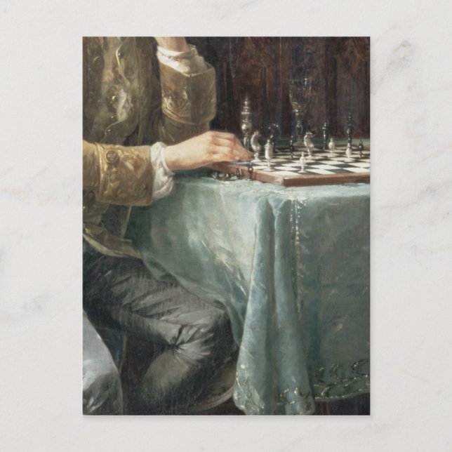 Die Schachspieler, 1887 Postkarte (Vorderseite)