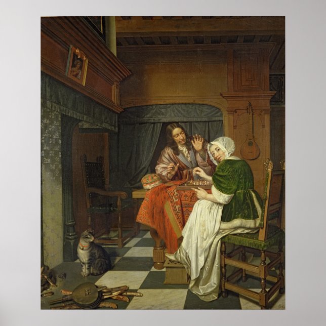 Die Schachspieler, c.1670 Poster (Vorne)