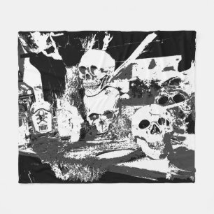 Die Schädel haben es - Halloween-Design Fleecedecke