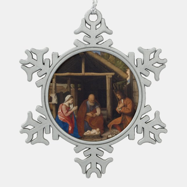 Die Schäfer Schneeflocken Zinn-Ornament (Vorderseite)