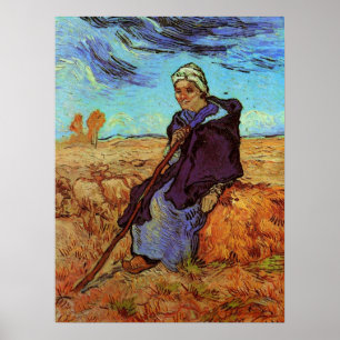 Die Schäferin (nach Millet) von Vincent van Gogh Poster