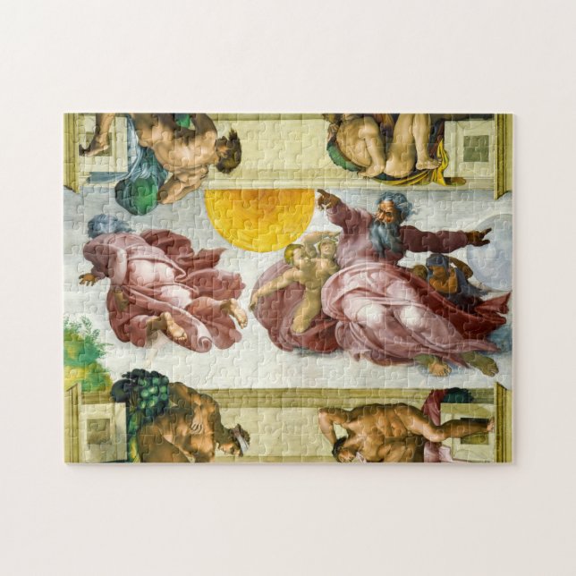 Die Schaffung der Sonne durch Michelangelo Puzzle (Horizontal)