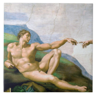 Die Schaffung von Adam (Detail), Michelangelo Fliese