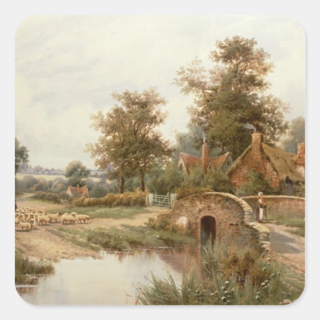 Die Schafsfresser Quadratischer Aufkleber (Vorderseite)